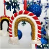 Noel dekorasyonları gökkuşağı ağacı süsleri ev dekorasyon peluş püskül kolye moda aksesuarları 4 renk Dalgalanan Teslimat Bahçesi Dheuu