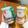 Cold Extraction Glass Cup Tea Water Separation Flower Tea Cup Straw Water Cup High Beauty Summer Girls' Handy Cup Ins Style