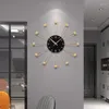 Väggklockor runt köksklocka modern design lyx tyst 3d metall nordisk kreativ reloj de pared rum dekorarion