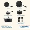 12-Piece Easy Clean Nonstick Pots and Pans Cookware Set, Black