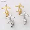 Véritable pince à cravate mode avion style boutons de manchette hommes métal avion boutons de manchette pour hommes Lepton avion conception boutons de manchette