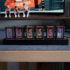 طاولة المكتب ساعات الرفاهية Nixie Glow Tube Clock Wood DIY Table Clock Creative Electronic سطح المكتب RGB صامت Digital Watch Decoration Gift 230523