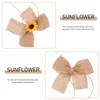 Dinnerware Sets 10 Pcs Sunflower Bow Fall Wreath Xmas Hanging Rural Christmas Ornament Linen DIY Craft Bows