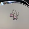 Boucles d'oreilles DREJEW rose Zircon petit coeur boucle d'oreille amour à la mode femmes 2023 fête bijoux en gros