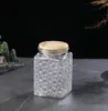 収納ボトルフードグラスジャーシールリングホームバーキッチン透明なビンテージコンテナ木製のふた