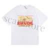 2023 Summer Rhude TシャツメンズデザイナーTシャツRhudeカジュアルシャツMan Womens Tees The Short Sleeves Top Sell Luxury Men Hip Hop Clothes USサイズS-2xl