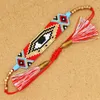 ブレスレットZhongvi Classic Evil Evil Eye Brocelet for Women Jewelry Miyuki Red Beaded Loom Bracelets Rivet Pulsera Mujer Handmade Tassel Gifts