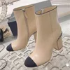 Boots Fashion Genuine Leather Ankle Boots Women Chunky Heel Chelsea Boots Winter Short Boots Chain Decor Women's Shoes X230523