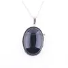 Pendant Necklaces Natural Stone Dangle Pendants Oval Bead For Necklace Jewelry Making Amethysts Tigers Eye Agates Opal Gift Chain 45 Dhod4