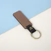 Keychains High Quality Wood Keyring Wholesale Square Wooden Chip PU Leather Strap Round Keychain DIY Fashion Car Keyrings For Gifts