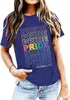 Camisa arco-íris de orgulho para mulheres LGBTQ Igualdade Rainbow Tees camisetas amor é amante carta impressão casual shirt shirt de manga curta feminina