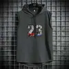 Men's Tank Tops Summer Mens Muscle Hoodie Vest Sleeveless Bodybuilding Gym Workout Fitness Shirt High Quality Vest Hip Hop Sweatshirt Men's Tops 230522