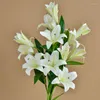 Decorative Flowers Home Decor Artificial Lily Simulation Christmas Wedding Decoration Room Indoor Tabletop Ornaments Creative Nordic Gifts