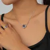 Halsband S'Steel 925 Sterling Silver Asymmetric Personalized Heart Pendants Halsband Halsband för kvinnor Accessoires 2022 Fina smycken