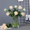 Decorative Flowers Beautiful Artificial Rose Wedding Home Table Decor DIY Long Bouquet Arrange Fake Plant Valentine's Day Presents