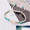 Bedelarmbanden eenvoudige mode natuursteen handgeweven shell armband mannen vrouwen verstelbare oceaan strand zomervakantie cadeau dhgarden dhyxv