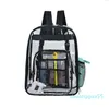 Designer-backpack väska transparent pvc klara skolväskor för pojkar flickor avslappnad bok resor ryggsäck