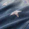 مصمم الملابس Amires Am Denim Jacket 451 Trend Marnes Amies New Denim Coat Pink Star Blue Denim Top Men's Jacket Slim Fit Trend Casual Fashion Jean Outerwear