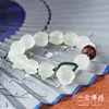 الإبلاغ عالي الجودة أساور حبل نسج يدوي للنساء الأحجار الكريمة الحجرية الطبيعية لوتس Jadeite Jade Wood Red خشب الصندل هدية المجوهرات