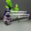 Rökrör Hokah Bong Glass Rig Oil Water Bongs Skeleton Single Wheel Colored Pipe