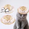 Abbigliamento per cani Elegante cappello da sole estivo Copricapo per gatti Vestibilità regolabile per animali domestici