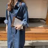 Robes décontractées 2023 femmes élégantes en vrac dames mode coréenne Denim robe femme printemps automne Streetwears femme Chic vêtements d'extérieur