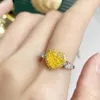 Pierścienie klastra CNZX NGTC Diamentowy pierścionek 2.013ct 18K Gold Fancy Fancy Light Yellow Diamond Engagement Wysoki Kobieta na kobiety Fine