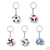 سلاسل المفاتيح Lanyards Mini Football Ckeychain Pendant Creative Fan Fan Gift Hight Keyring Lage Decoration Key Chain Drop Droper