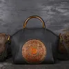 Torby talii oryginalne wytłoczone skórzane posłańca torba rączki retro torebka
