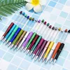 Fashion Customizable Add A Bead DIY Pen Ballpoint Pens Plastic Beaded Pens Students Office School Supplies Writing Tool SN4159