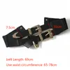 Outros acessórios de moda feminino cinto largo Cummerbund vintage metal esculpido Double Buckle Leather cinturts Lady Waolband elástica cinto de cinta 230523