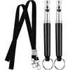 Colliers pour chiens 2Pack Sifflet léger étanche Corde de traction réglable Sifflets d'entraînement silencieux Longe Bonne élasticité Noir