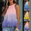 Women's Blouses Women Blouse Elegant Floral Print Sleeveless Tanks Top Ruffle Tail Summer Big And Tall Compression Mesh Shirt