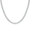 Kettingen 54.5ct Princess Cut Moissanite Tennis Bracelet Women Men 925 Sterling Silver D VVS Link Chain Necklace Pass