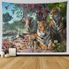 Tapestries Home Decor Tapestry September Forest Tiger Patroon Woonkamer Slaapkamer Achtergrond Muur