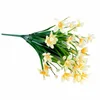 装飾的な花人工水仙茎の束フェードプラスチック植物フェイクレセプション用素朴な結婚式の飾り
