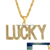 Pendant Necklaces Punk Style Women Men Rhinestone Letter Necklace Statement Gold Sier Color Long Rope Chain Hip Hop Jewelry Dhgarden Dh3Qd