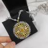 Necklaces High Fashion Luxury Sparkling Zircon Necklace For Women Party Wedding Clean Crystal Gorgeous Pendant Chain Fine Jewelry Bijoux