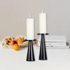 Bougeoirs 2x support nordique chandelier support candélabre en fer noir pour mariage fête de vacances