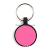 Dog Tag ID -kaart Ronde Tags Keyring Food Grade Sile Pet Tag Diy Cat en ID Keychain Drop Delivery Home Garden Supplies Dh61X