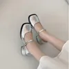 Dress Shoes 2023 Spring Autumn Mary Jane Fashion Women Shallow Buckle Mid Heel Ladies Elegant Outdoor Single Leather