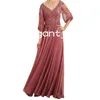 Pale Pink Mother of the Bride Dresses Lace Thurdique Three Barty Party Party Dontals for Women Chiffon Dress