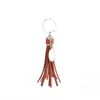 Keychains Lanyards sublimering Blank Tassel Keychain Pendant Heat Transfer Leather Lage Decoration Diy Gift Keyring 5 Colors Drop Dhssy