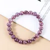 Pulseras JD Genuino Natural Auralite 23 Pulseras de Cuarzo Mujeres Hombres Cristal Redondo de Alta Calidad Reiki Healing Strand Brazalete Charm Muñeca