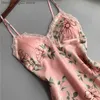 Kadınlar için Kadınlar için Seksi İç Çamaşırı Kadınlar Çiçek Saten İpek Dantelli Sweetwear Elbise Babydoll Sleepshirts Moda Nightwear Gece Kıyafetleri T230523
