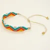 Link-Armbänder Go2BoHo Dreieck-Geometrie-Armband Miyuki Modeschmuck Rocailles gewebt handgefertigte Farbe für Frauen