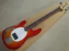 Mancino 4 corde Music Man Ernie Ball Sting Ray CS Cherry Sunburst Basso elettrico Pickup attivi passivi