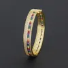 Bangle Aibef Luxury Rainbow Cubic Zirconia Armband Öppen knut manschett Bangle Armband för flickvän Charmarmband Guldöppningssmycken