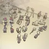 Boucles d'oreilles pendantes Harajuku Vintage Goth rose pêche coeur gland goutte pour les femmes Punk Halloween esthétique Y2k fée bijoux boucle d'oreille