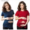 Maternity Tops Tees Summer Maternity Short Sleeve Tshirt Women Clothing Pregnant Pregnancy Zipper Twins Print Plus Size S-3XL Funny T-shirt Top Tees T230523